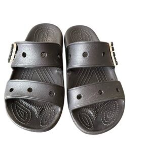CROCS Charcoal Slide Sandals Unisex Two Strap 
4 /6